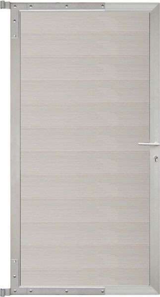 T&J ELSKOP-Tor-Komplettset, 90 x 173 cm, Füllung beige, Rahmen silber, 44059