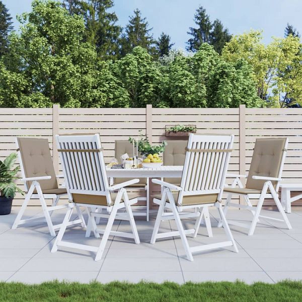 vidaXL Gartenstuhlauflagen für Hochlehner 6 Stück Taupe 120x50x3cm Stoff, 314112