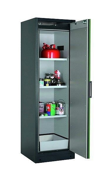 asecos Sicherheitsschrank Q-PEGASUS-90, Q90.195.060.WDACR in resedagrün RAL 6011 mit 3x Fachboden (Stahlblech), 30075-048-33409