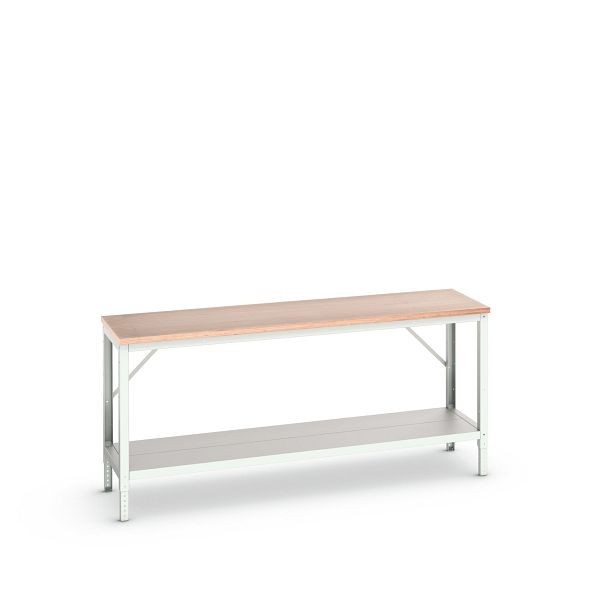 bott verso Werkbank (Multiplex-Platte) mit Ablageboden, BxTxH: 2000 x 600 x 780 - 930 mm, 16922006.16
