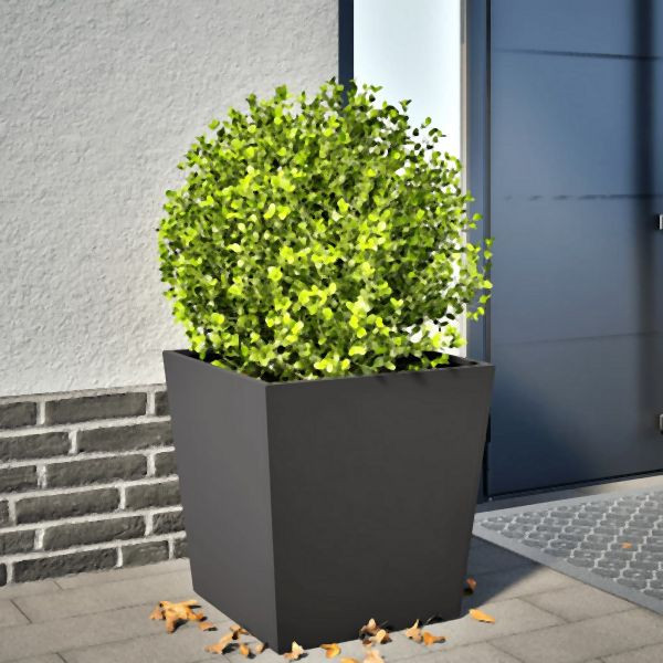 vidaXL Pflanzkübel Schwarz 50x50x50 cm Stahl, für Garten, 851066