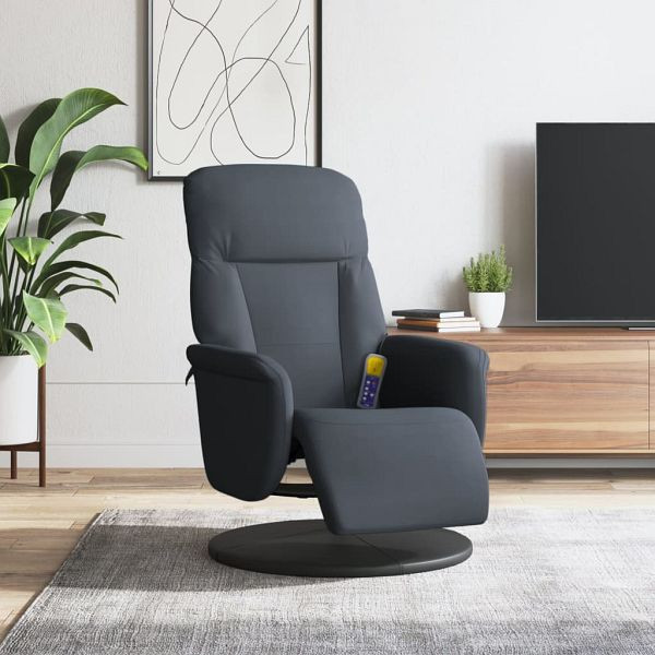 vidaXL Massagesessel mit Fußteil Dunkelgrau Samt, 356694