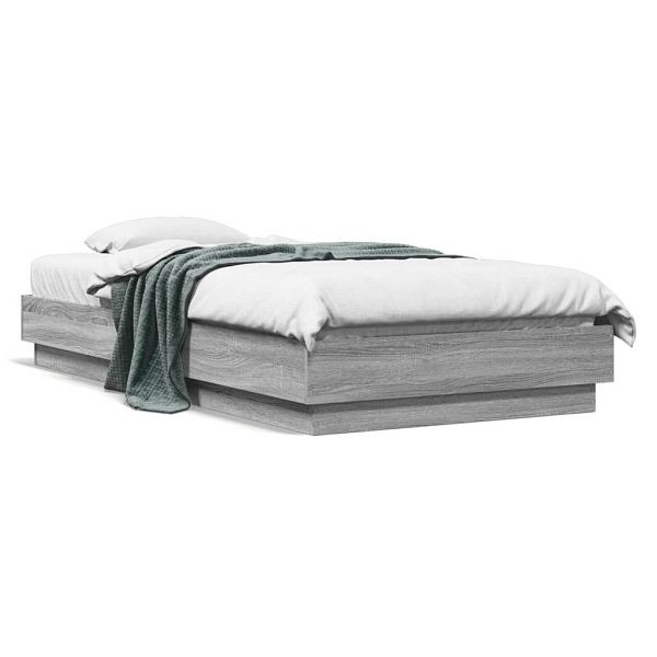 vidaXL Bettgestell Grau Sonoma 90x190 cm Holzwerkstoff, 839635