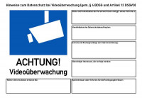 Produktbild von Schilder Klar Videoüberwachung nach DSGVO, 297x210x2 mm Aluverbund, 922/12 Schilder Klar Videoüberwachung nach DSGVO, 297x210x2 mm Aluverbund, 922/12
