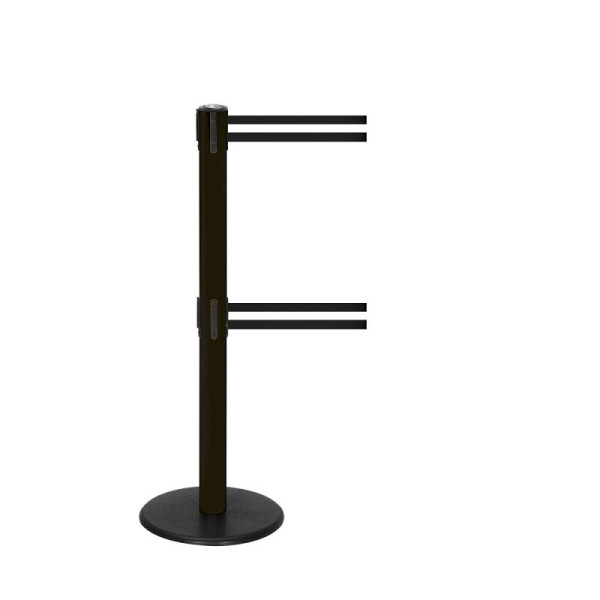 Stein HGS Personenleitsystem -P-Line Duo-, schwarz, schwarz/weiß/schwarz waagerecht (gestreift), mit Gurtendstück (Standard), Gurtlänge: 2 x 2,3 m, 36401-0702