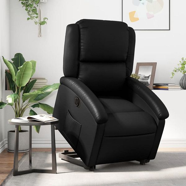 vidaXL Relaxsessel mit Aufstehhilfe Elektrisch Schwarz Kunstleder, 3204240