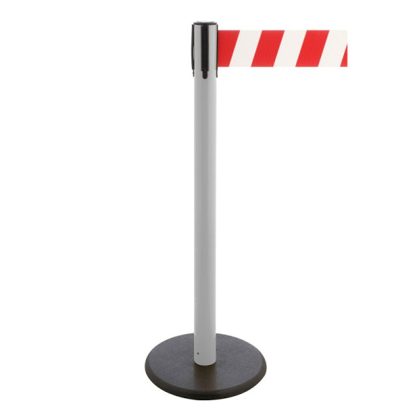 Stein HGS Personenleitsystem -P-Line Premium-, weiß, rot/weiß diagonal (schraffiert), mit magnetischem Gurtendstück, Gurtlänge: 3,8 m, 34241m-1304