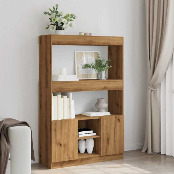 vidaXL Highboard Artisan-Eiche 92x33x140 cm Holzwerkstoff, 3309617
