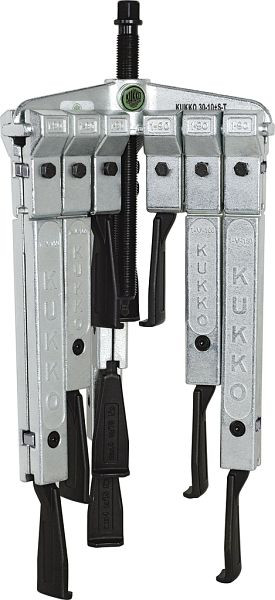 KUKKO 3-armiger Abzieher mit extrem schmalen Abzughaken im Set, Spannweite außen: 130 mm, 30-10-SP-T