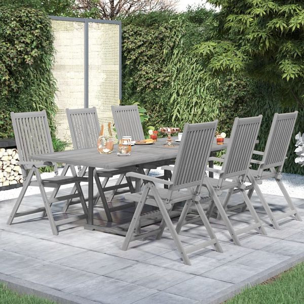 vidaXL 7-teilig Garten-Essgruppe Massivholz Akazie, 3079651