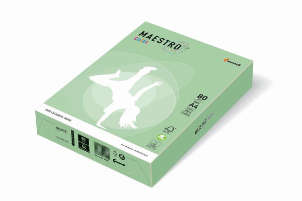 MAESTRO COLOR Kopierpapier MAESTRO® Color Pastell, A4, 160g/m², 250 Blatt, mittelgrün, 9417-MG28A16S
