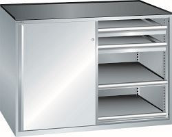 LISTA Schubladenschrank 2x36x36E (BxTxH) 1430x753x1020mm KEY Lock, Lichtgrau, 4 Schubladen, Tragkraft Schubladen: 200 kg, 4 Auszugböden, 79.479.020