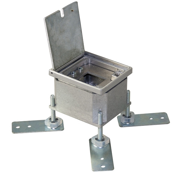 GIFAS Bodensteckdose Typ FONTO 2005, Innenbereich, ohne Bestückung, IP20, Aluminium, mit Kabelauslass, 840891