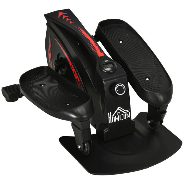 HOMCOM Mini Stepper mit LCD-Monitor Heimtrainer Stufenlos Einstellbarer Widerstand Rutschfestes Steppbrett Stahl, A90-216