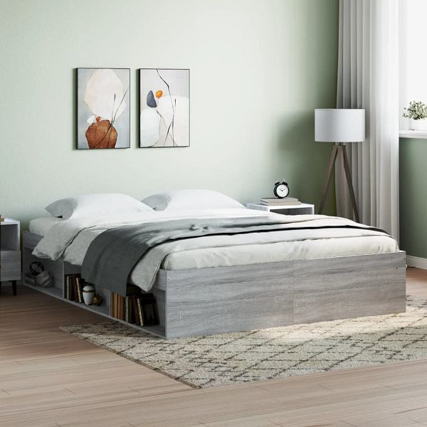 vidaXL Bettgestell Grau Sonoma 140x200 cm, 3203864, 8721012158207