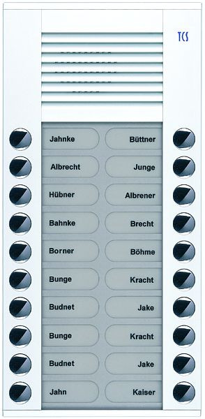 TCS Audio Außenstation Serie PES 20 Klingeltasten (rechts-/ linksbündig), AP weiß, PES20-WS/04