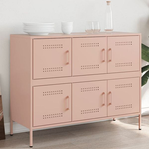 vidaXL Sideboard Rosa 100,5x39x79 cm Kaltgewalzter Stahl, 843097