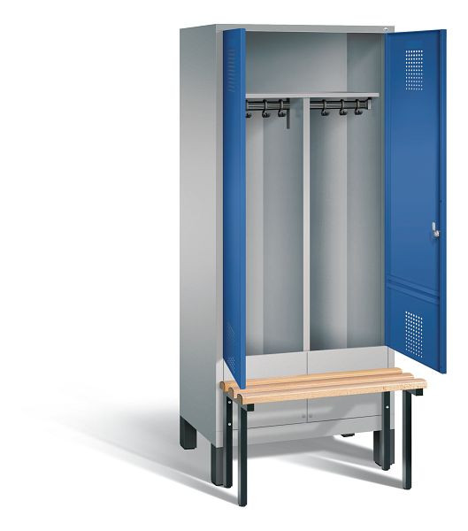 C+P Schwarz-Weiss-Spind Evolo, H1850xB810xT815mm, Farbe: Weißaluminium / Enzianblau, 48032-22 S10085