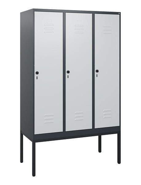 C+P Umkleidespind Classic PLUS, Gestell, 3 Abteile, 1950x1200x500mm, 7016/7035, Drehriegel, 0800305-32 S10013