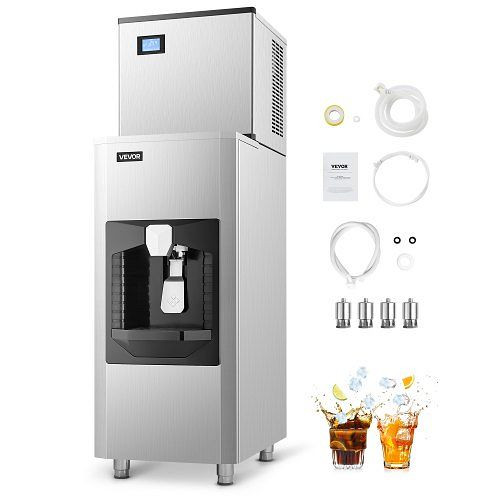 VEVOR Gewerbliche Eismaschine 226,8 kg/Tag, 80 kg Eisvorratsbehälter, 9 kg/Min. Ausgabe, selbstreinigend mit Touchscreen, ZHSKU00000000000147