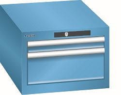 LISTA Schubladenschrank 18x27E (BxTxH) 411x572x283mm KEY Lock, Lichtblau, 2 Schubladen, Fronthöhen: 50 - 150 mm, 78.400.010