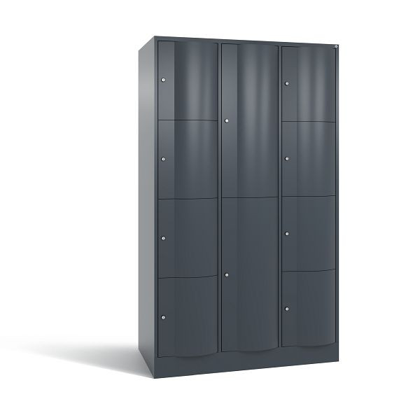C+P XL-Schließfachschrank Resisto, 3 Abteile, H1950B1148T640 mm, Anthrazit, 8070-3733 S10034