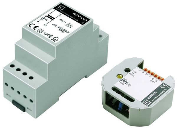 TCS Versorgungs- und Steuergerätekombination (Klingeltransformator 2 A + BSG2) für Audio-Anlagen an 1 Strang, NBV1000