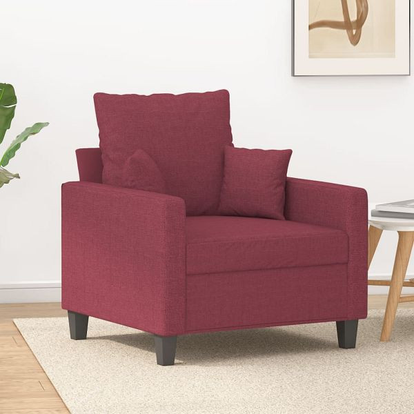 vidaXL Sessel Weinrot 60 cm Stoff, 359257, 8721012139831