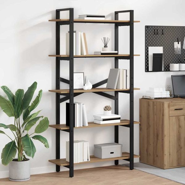 vidaXL Bücherregal Artisan-Eiche 100 x 33,5 x 178 cm Holzwerkstoff, 883939