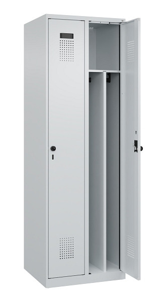 C+P Spind Evolo PLUS, 2 Abteile, 1850x600x500mm, 7035/7035, Verschluss Drehriegel, 049000-20F S10013