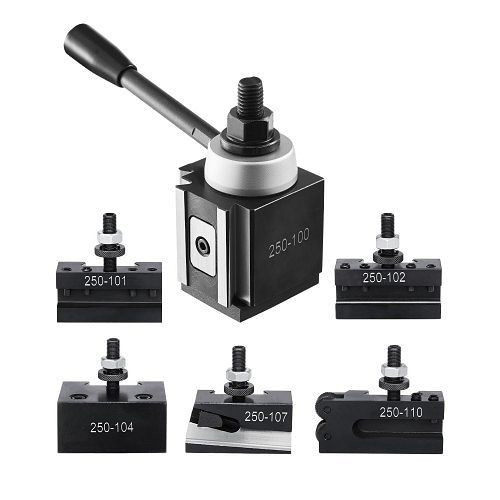 VEVOR Schnellwechsel-Werkzeughalter-Set, 6-tlg, passend für Mini- und Metalldrehmaschinen mit 152,4-305mm Umlaufdurchmesser, Stahl, KSDJ6JT612IN9J8E3V0