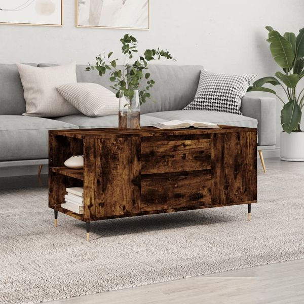 vidaXL Couchtisch Räuchereiche 102x44,5x50 cm Holzwerkstoff, 830993