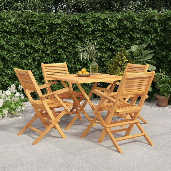 vidaXL 5-tlg. Garten-Essgruppe Massivholz Teak, 3155041