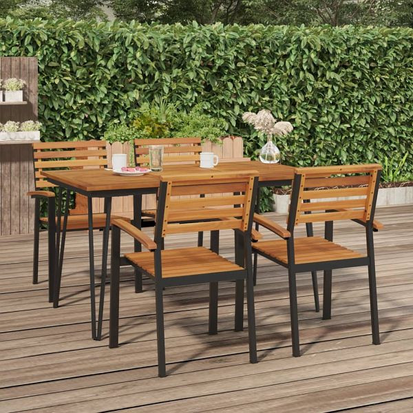 vidaXL Gartentisch mit Haarnadel-Beinen 140×80×75 cm Massivholz Akazie, 319519