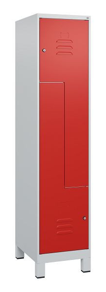 C+P Z-Spind Classic PLUS, Füße, 2 Abteile, 1800x400x500mm, 7035/3020, Zylinderschlösser, 0800137-122 S10017