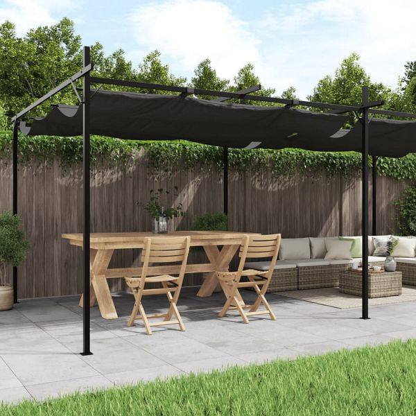 vidaXL Pergola mit Schiebedach Anthrazit 589x292x230 cm, 360122