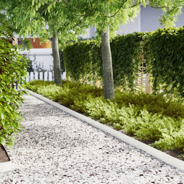 vidaXL Rasenbegrenzungen 30 Stück Weiß 100x0.5x15 cm Kunststoff, 865924