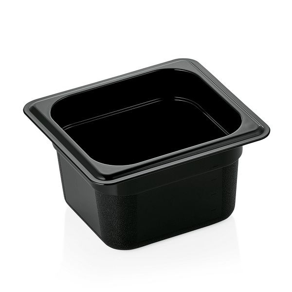 WAS GN 95 GN Behälter 1/6-100 mm, schwarz, Polycarbonat, 9516100