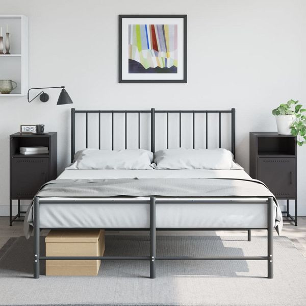 vidaXL Nachttische 2 Stück Schwarz 36x39x78 cm Stahl, 846567