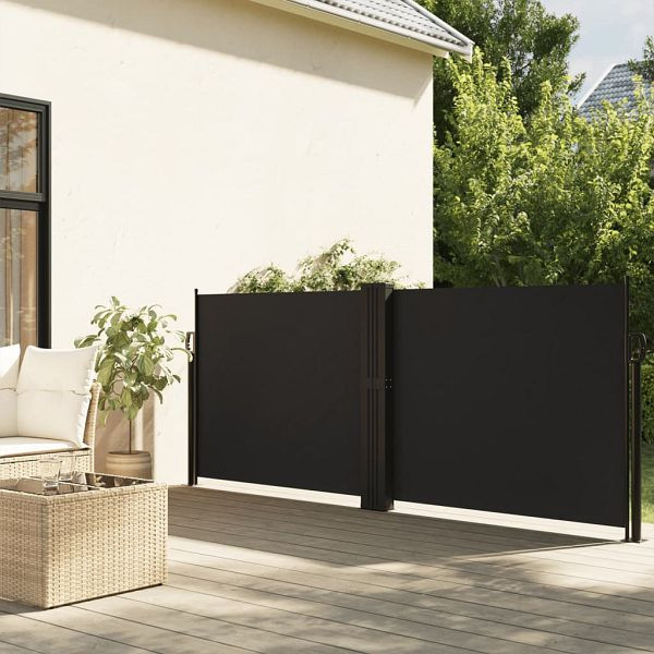 vidaXL Seitenmarkise Ausziehbar Schwarz 120x600 cm, 4004594
