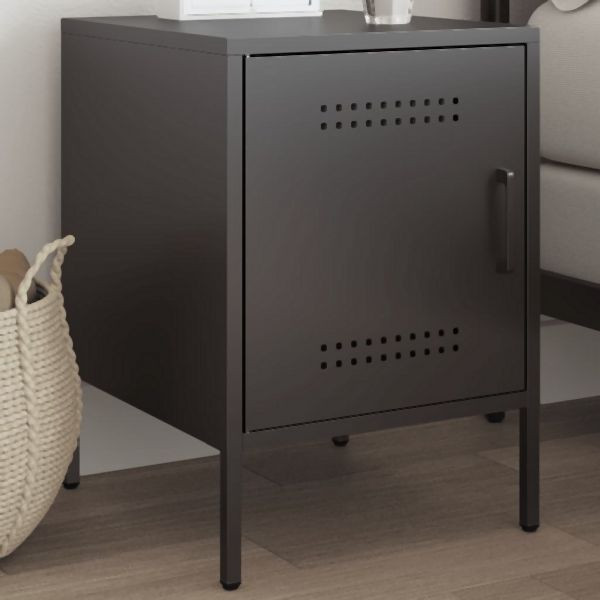 vidaXL Nachttisch Schwarz 36x39x50,5 cm Abmessung Stahl, 842910