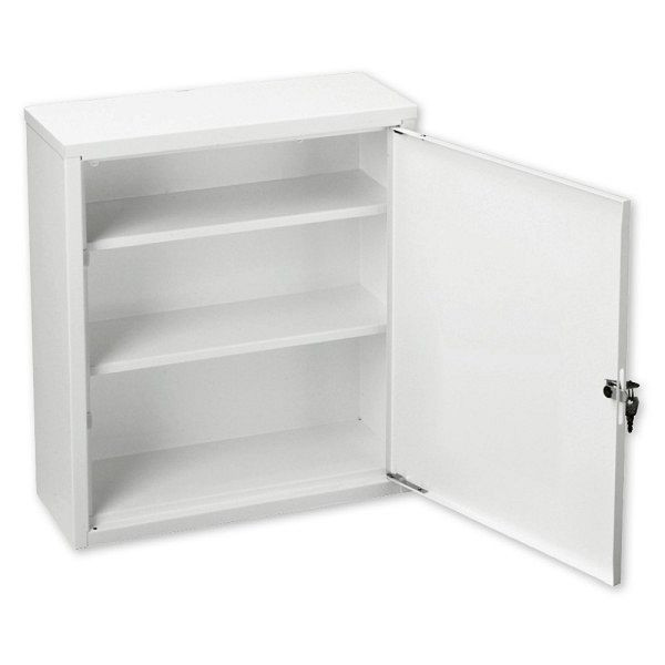 WERO Verbandschrank MidiTrio 200, Stahlblech weiß, 2 feststehende Zwischenböden, leer, 205209