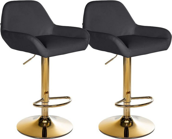CLP Barhocker Braga Gold Kunstleder, schwarz, VE: 2 Stück, 325452