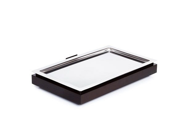 APS Cool Plates Set 1, 53 x 32,5 cm, Höhe: 8,5 cm, Buche, massiv, Farbton Wenge, GN 1/1 Basiselement, GN 1/1 Edelstahl Tablett, 14940