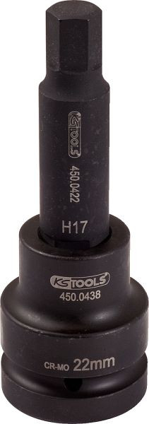 KS Tools 3/4" Kraft-Bit-Stecknuss Innensechskant lang, 17mm, 450.0461
