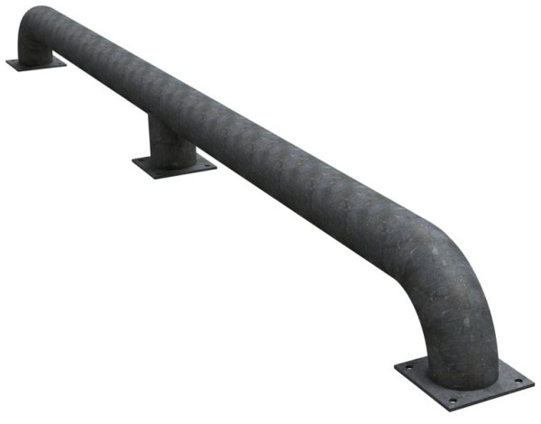 Schake LKW Einfahrhilfe, gerade, aus Ø152,4x2,9mm Rundrohr, Gesamtlänge: ca. 3600mm, zum Aufdübeln, feuerverzinkt, 40157G