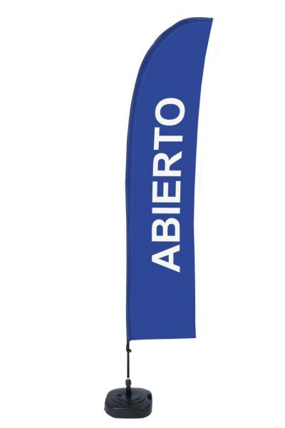 Showdown Displays Beach Flag Budget Wind Komplettset Geöffnet Blau Spanisch, BFBL-WT21-17-I139
