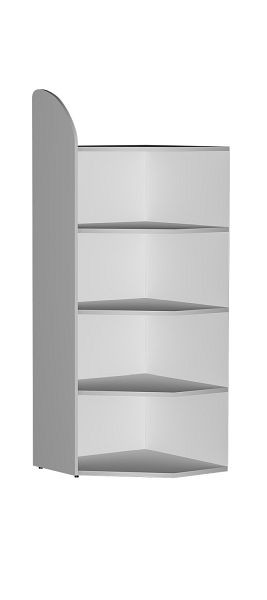 Kerkmann Eckfeld DANTE 1900 mm mit Rückwand, 5 Eckböden, lichtgrau, 50984411