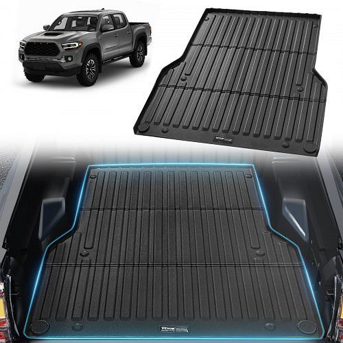 VEVOR Ladeflächenmatte für Toyota Tacoma 2005–2023, TPE, 1520x1360x45 mm, schwarz, ideal für Warentransport, TPEKCCCDTPEFF55UGV0