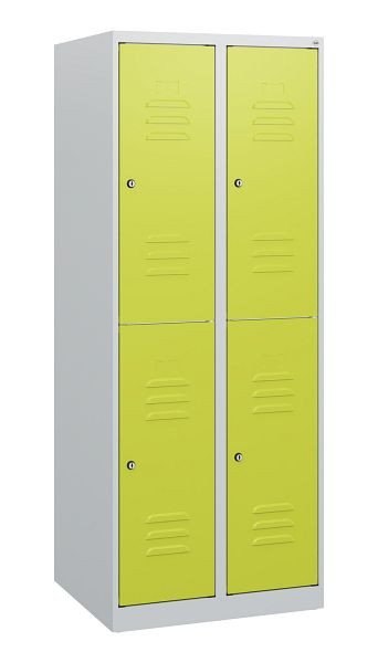 C+P Doppelstöckiger Spind Classic PLUS, 2 Abteile, 1530x600x500mm, 7035/0024, Zylinderschlösser, 0803005-20 S10025